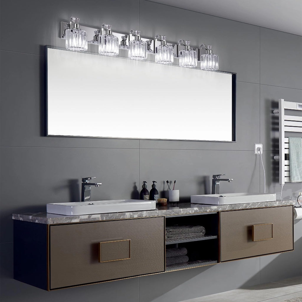 Modern Crystal Bathroom Vanity Lights Dimmable Wall Sconces