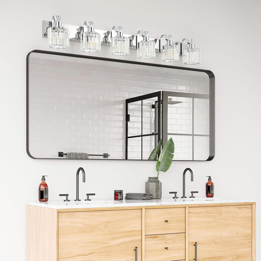 Modern Crystal Bathroom Vanity Lights Dimmable Wall Sconces