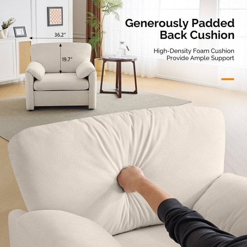 Modern Elephant Ears Armchair Accent Sofa Comfortable Seating for Living Room & Bedroom