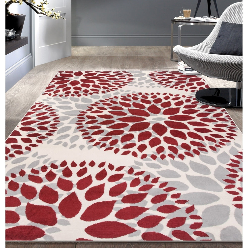 World Rug Gallery Modern Floral Circles Area Rug