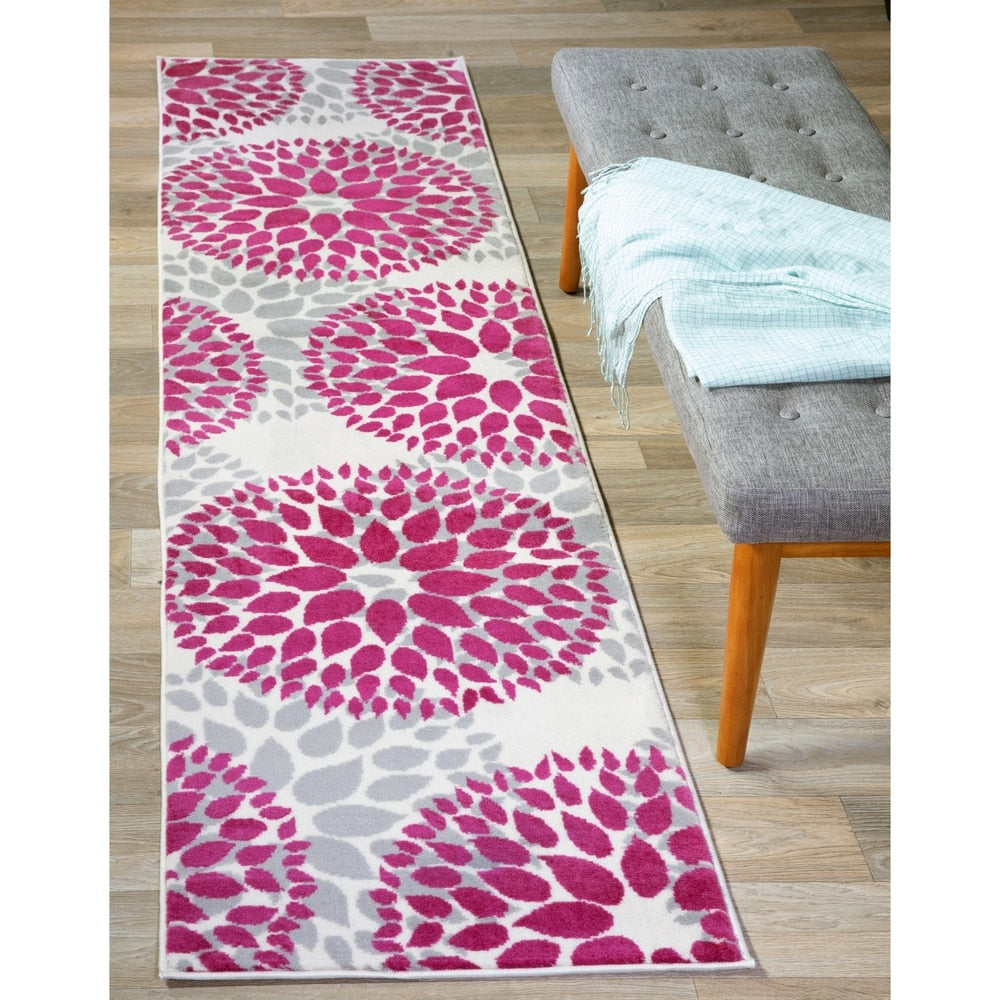 World Rug Gallery Modern Floral Circles Area Rug