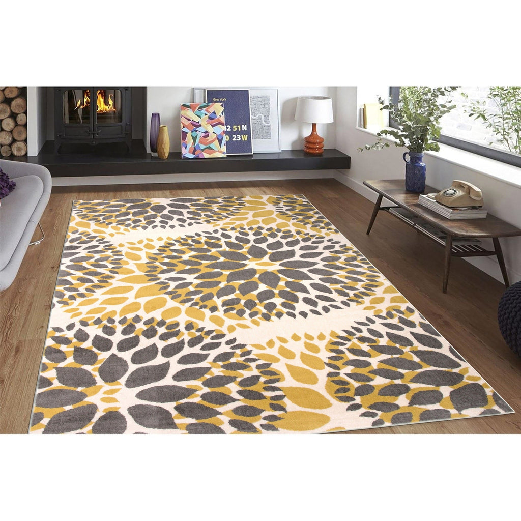 World Rug Gallery Modern Floral Circles Area Rug