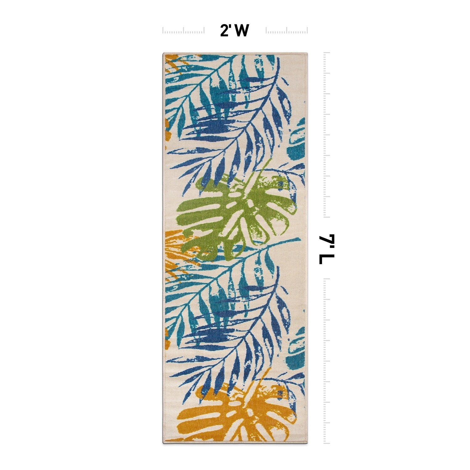 Modern Floral Leaves Flatweave Indoor/Outdoor Area Rug