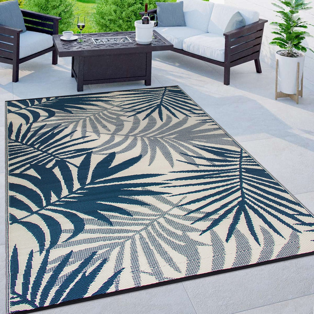 Modern Floral Reversible Plastic Outdoor Rugs
