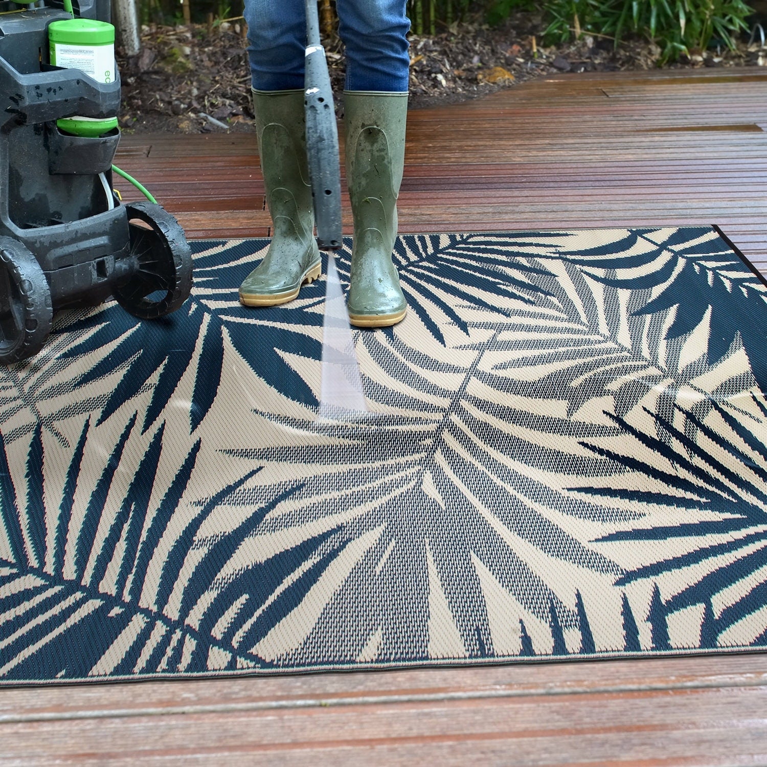 Modern Floral Reversible Plastic Outdoor Rugs