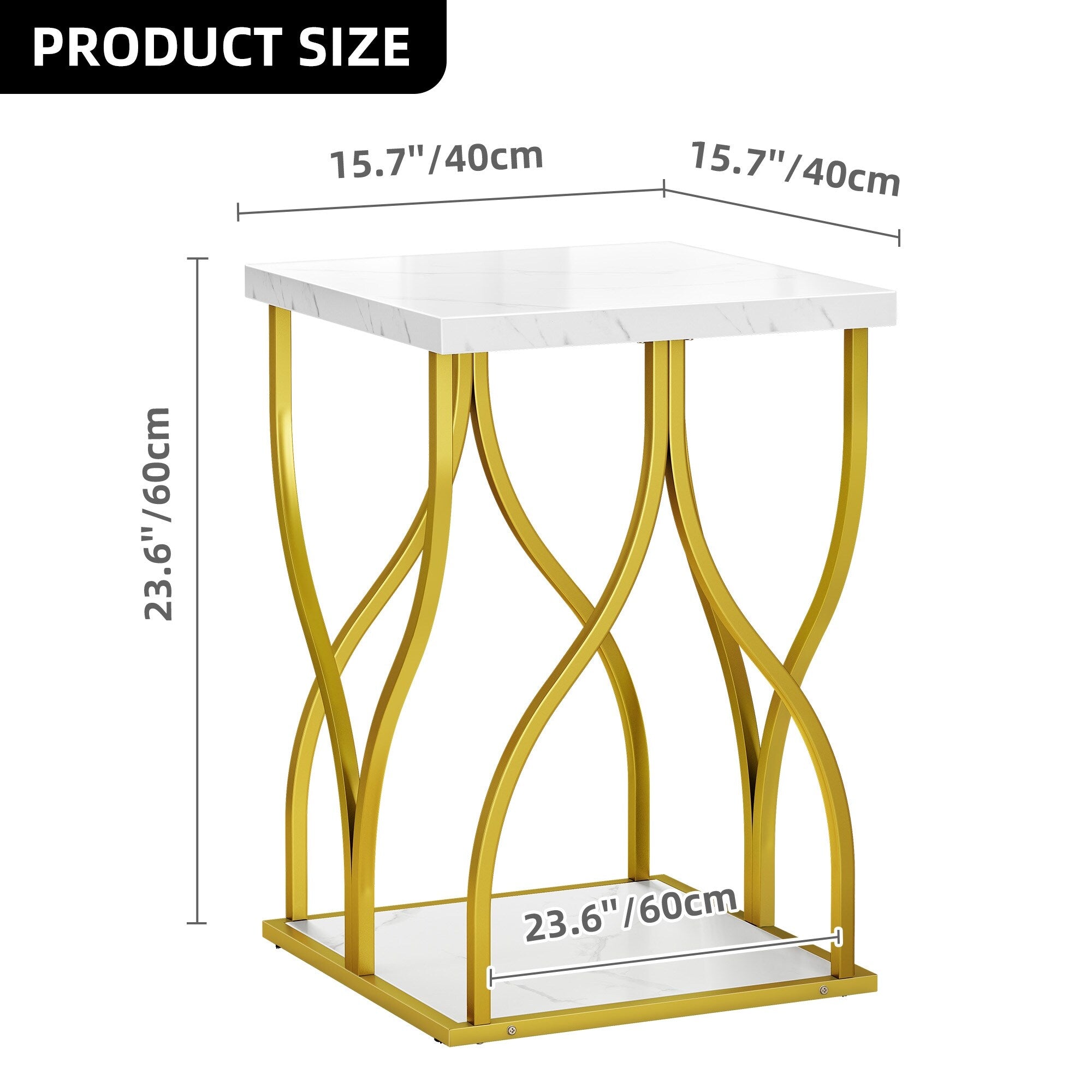 Modern Gold Console Sofa Table with Marbling Top for Entryway Hallway