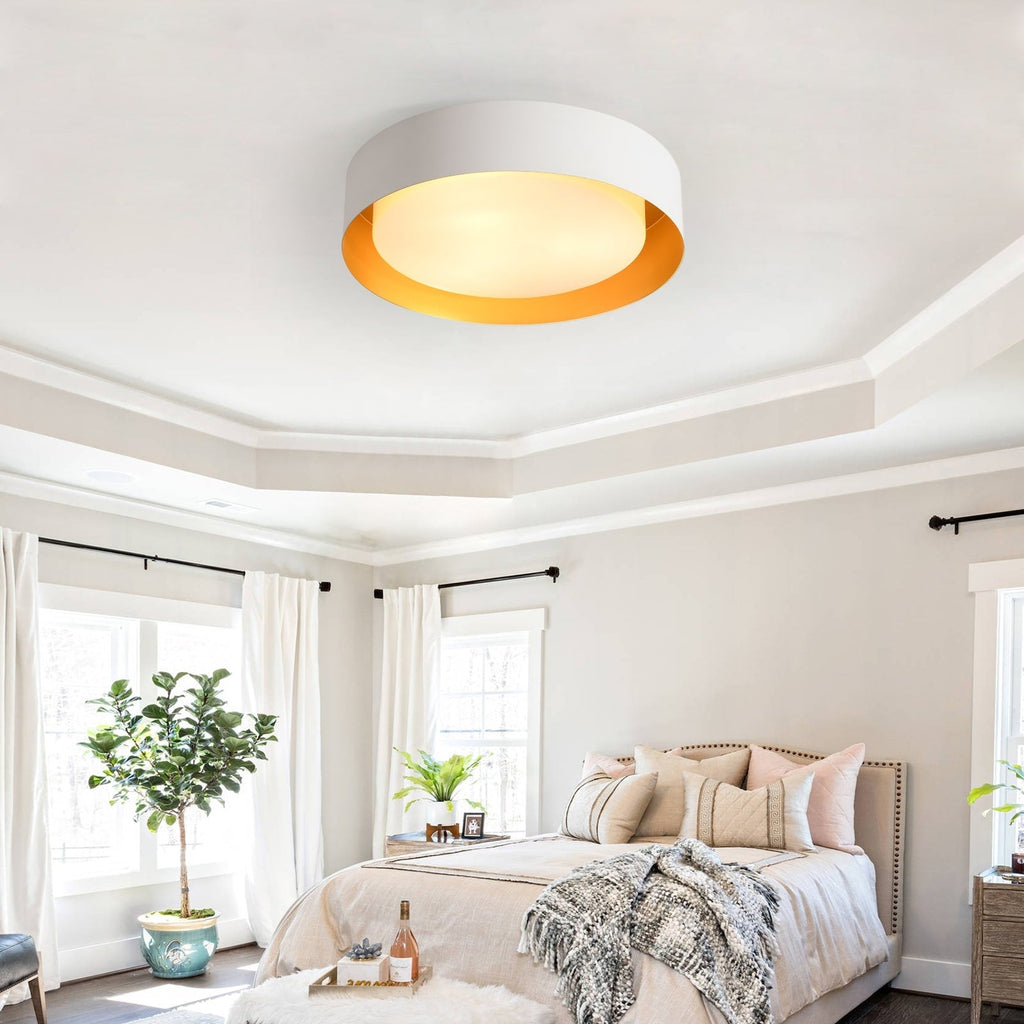Modern Minimalist 2/3/5-Lights Metal Shaded Drum Flush Mount Ceiling Light