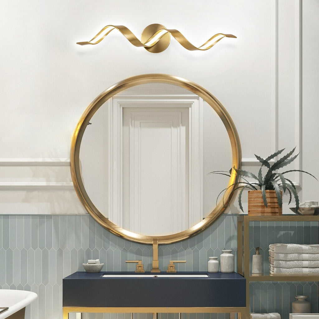 Modern Spiral Design LED Bathroom Vanity Light Dimmable Wall Light