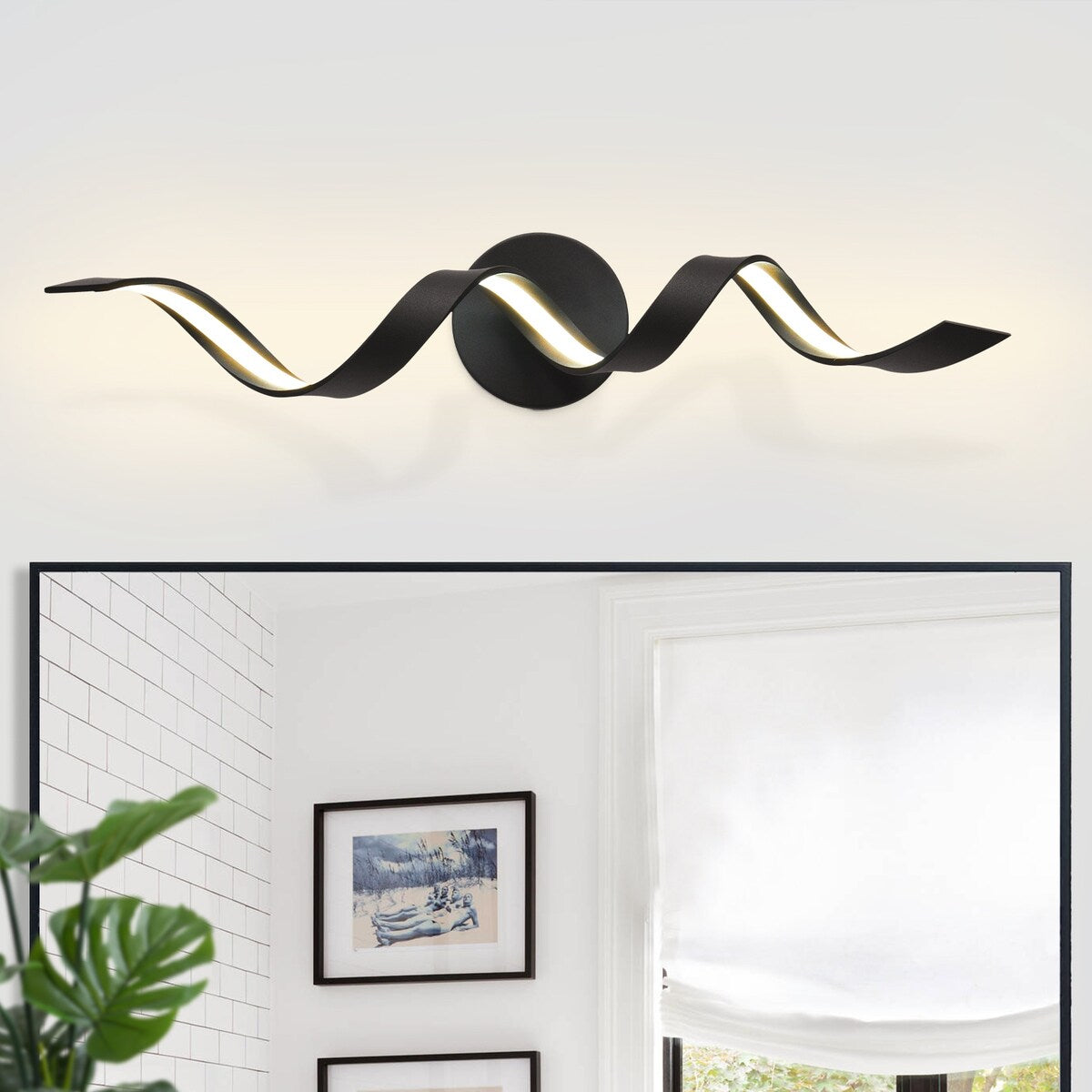 Modern Spiral Design LED Bathroom Vanity Light Dimmable Wall Light