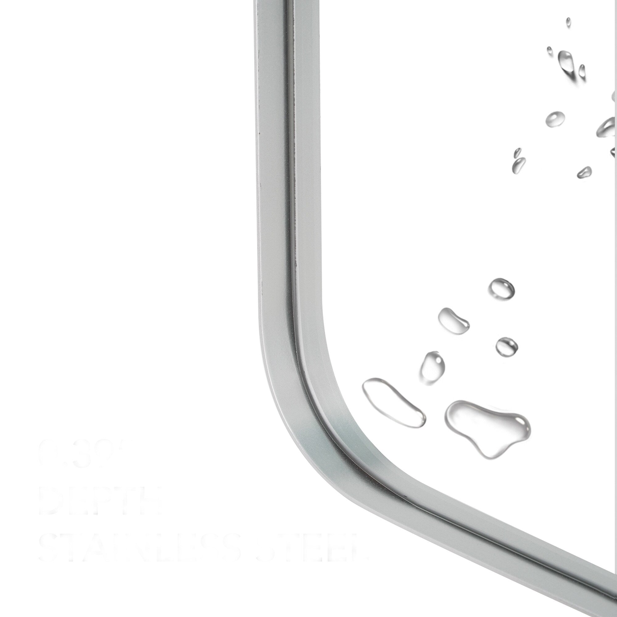 Miroir mural moderne, miroir rectangulaire avec cadre en métal, miroir de salle de bain avec miroir de courtoisie d'angle rond pour vertical/horizontal