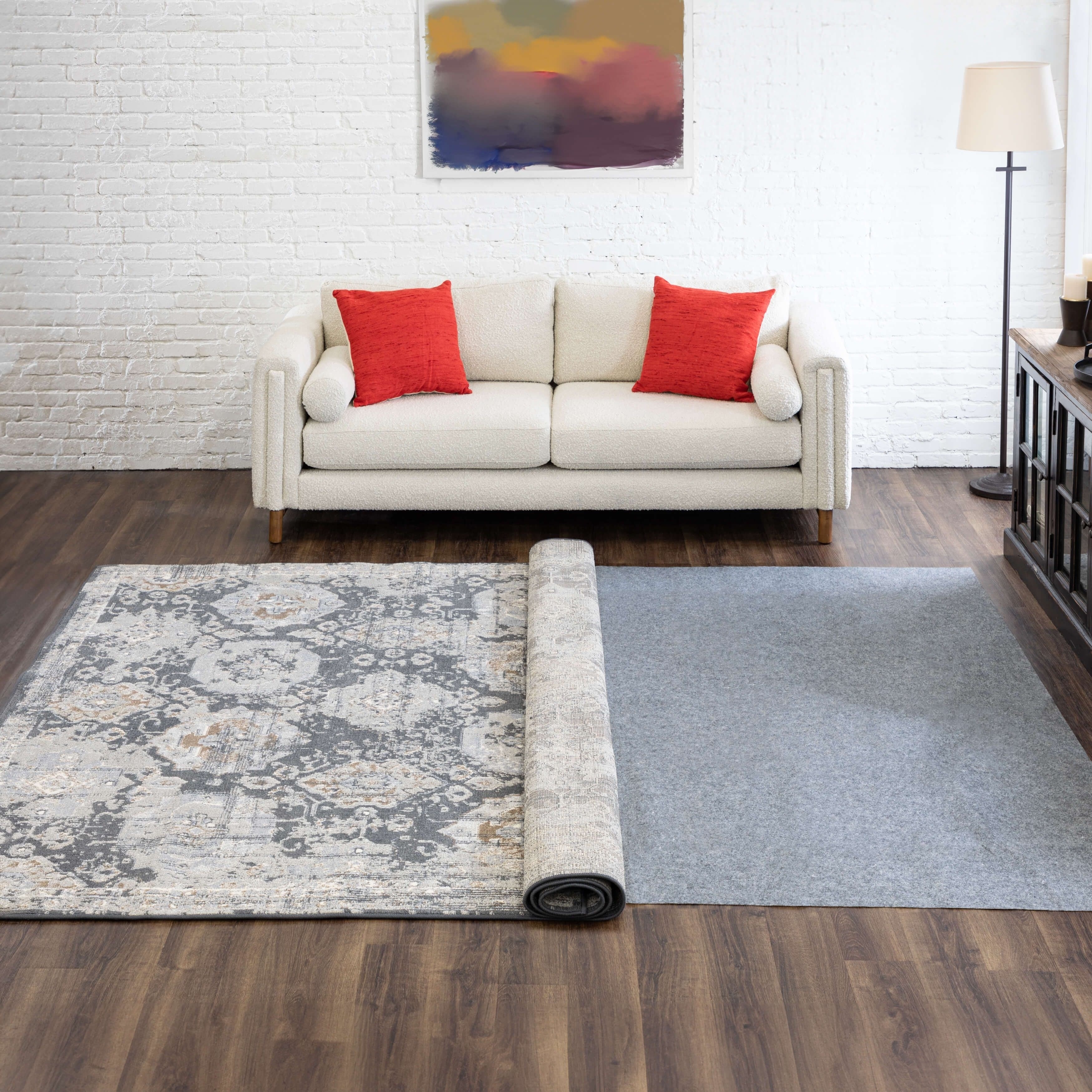 Sous-tapis antidérapant Mohawk Home, coussin en feutre fin et réversible - Gris
