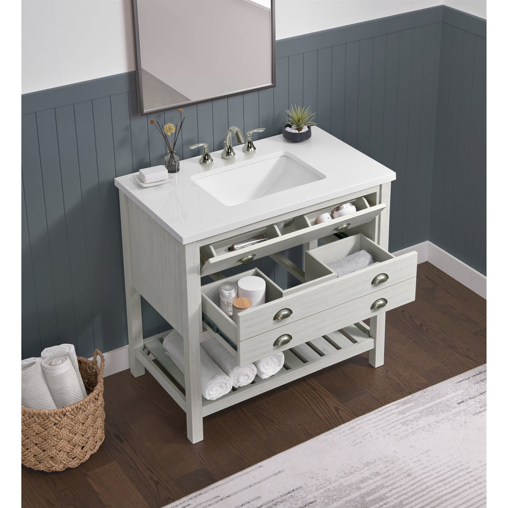 Meuble-lavabo simple de style ferme Monterey 37 avec dessus