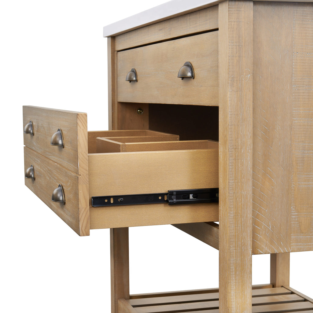 Meuble-lavabo simple de style ferme Monterey 37 avec dessus