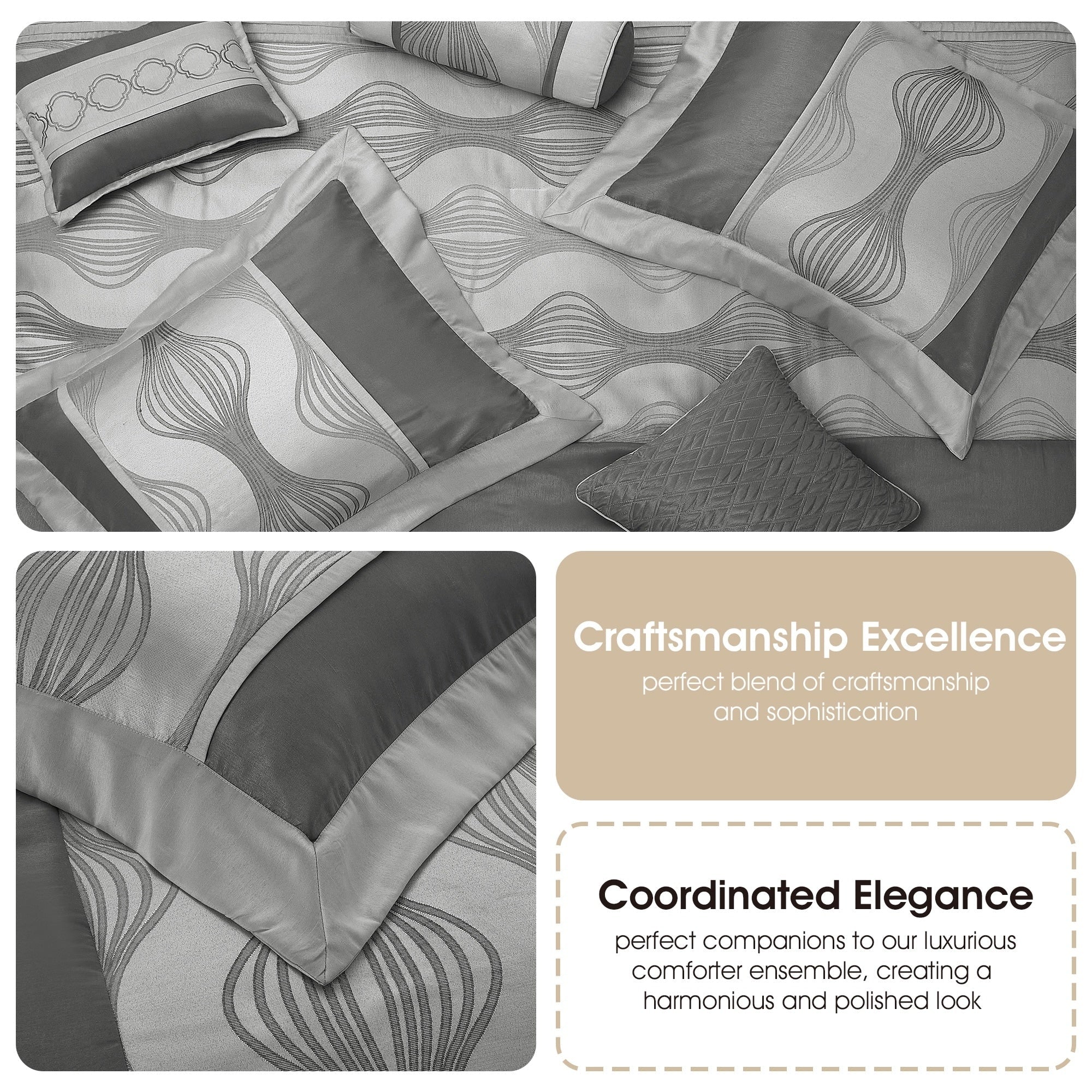 Nanshing Daniella 7-Piece Modern Geometric Comforter Set
