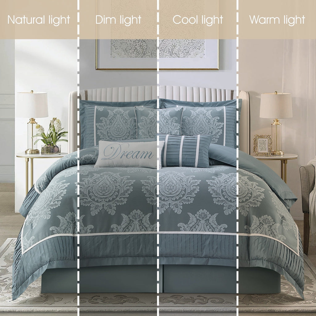 Ensemble de couette traditionnelle damassée Nanshing Tiana 7 pièces