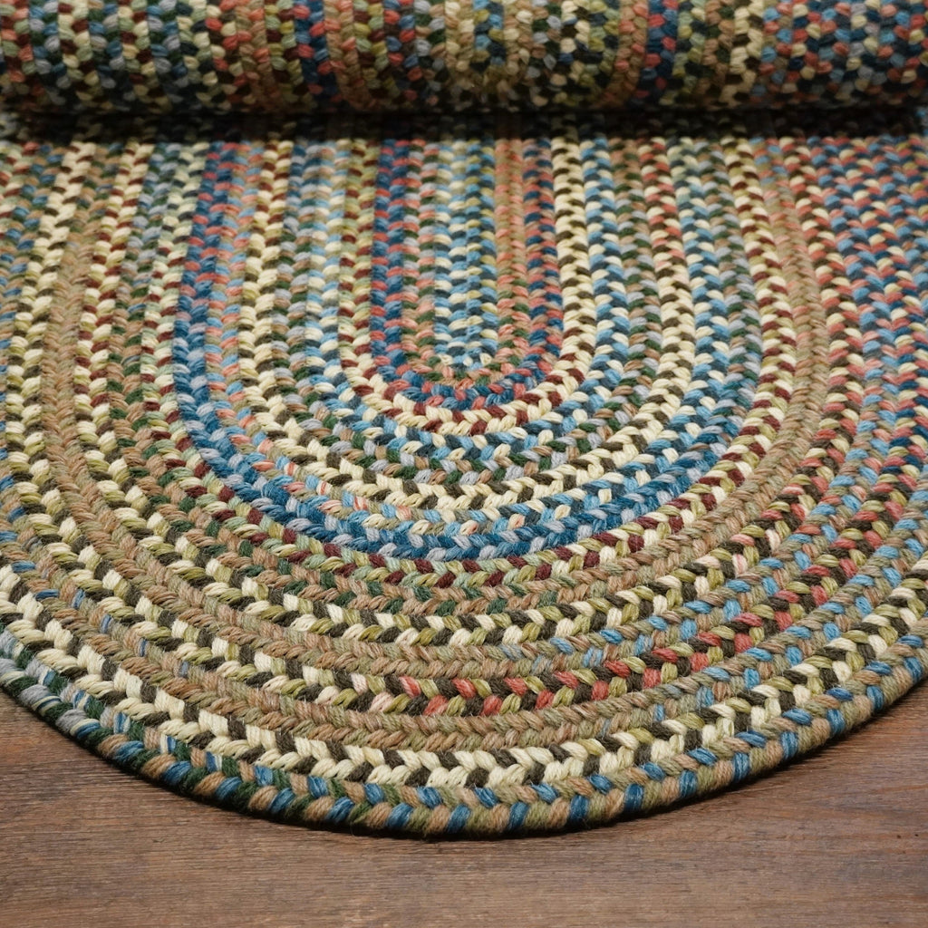 Tapis en laine multicolore tressé New England de Colonial Mills