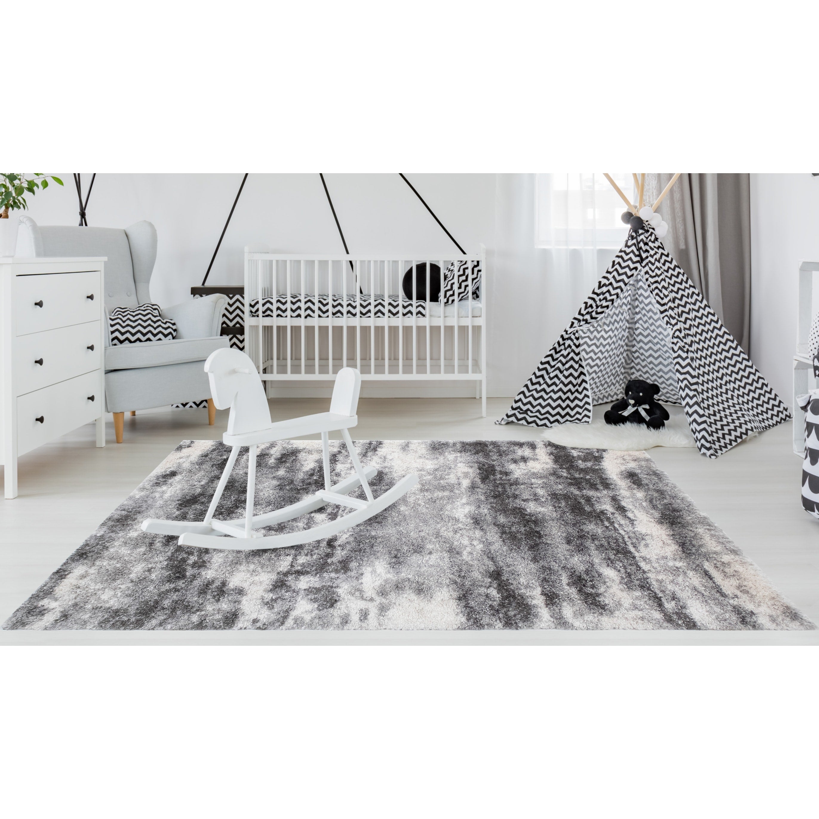 Noori Rug Lux Madison Tapis à poils longs abstrait 5,1 cm