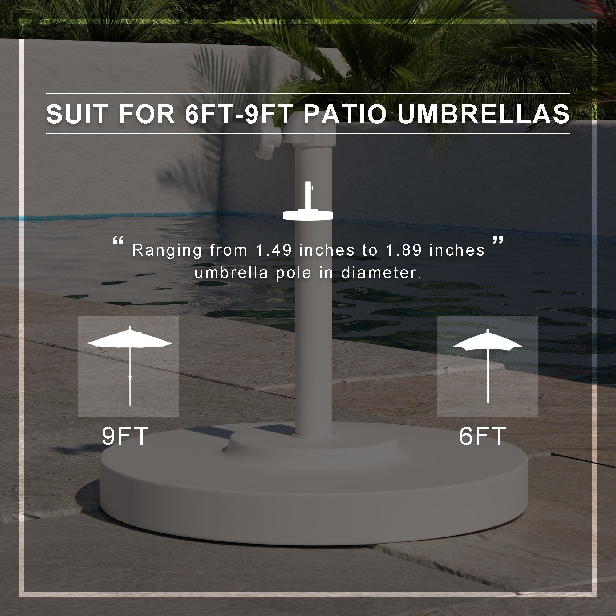 North Bend 50-pound Round Concrete Weighted Powdercoated Steel Umbrella Base by Havenside Home