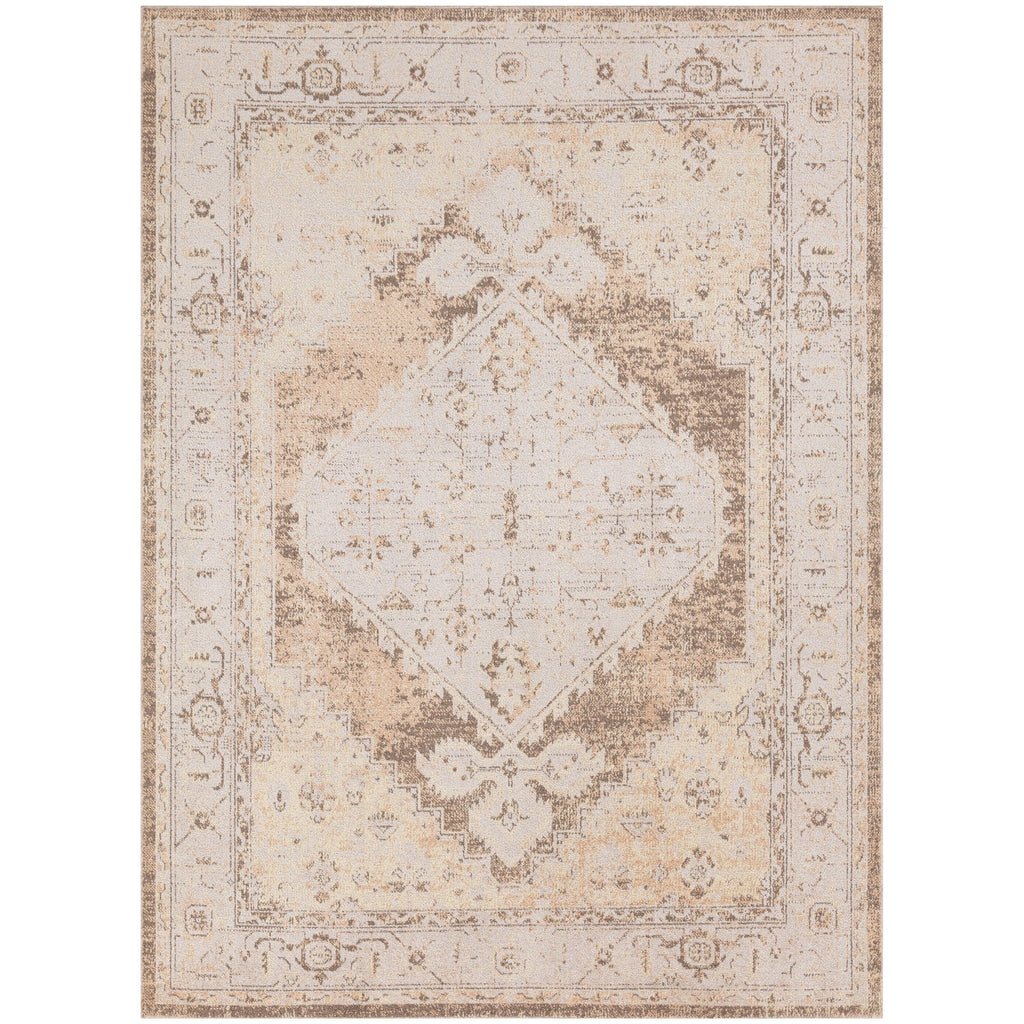 Tapis persan vieilli Nourison Abby, lavable en machine, pour intérieur uniquement.