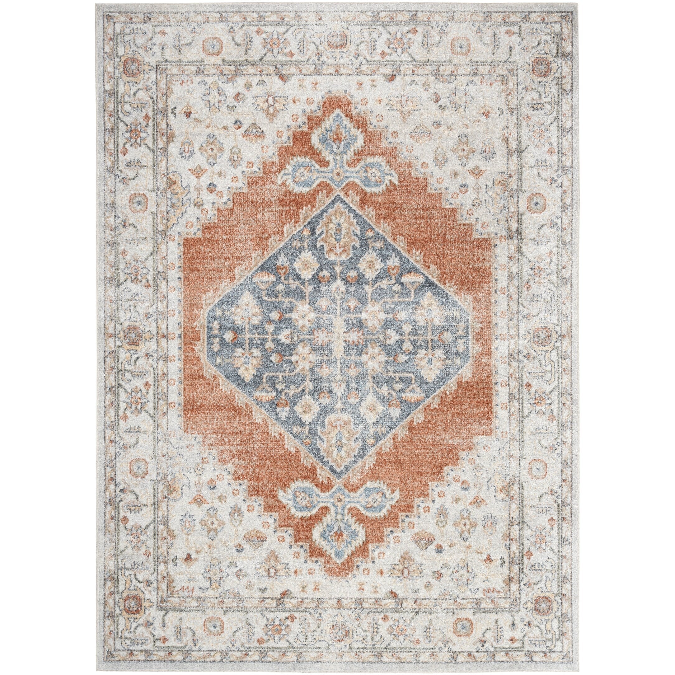 Tapis persan vieilli Nourison Abby, lavable en machine, pour intérieur uniquement.