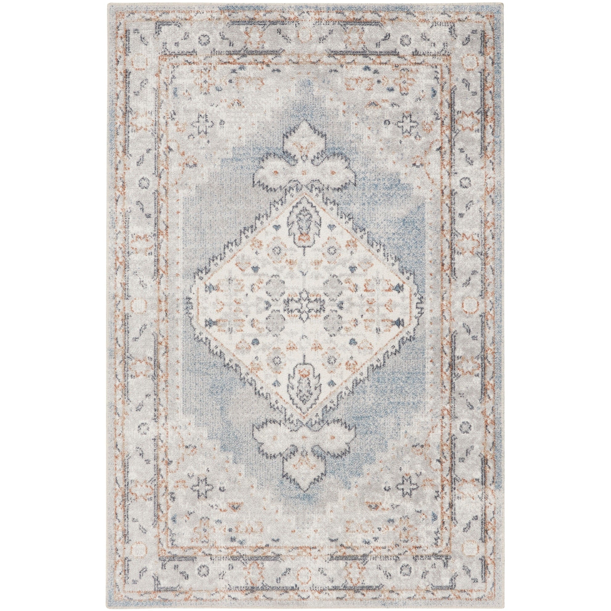 Tapis persan vieilli Nourison Abby, lavable en machine, pour intérieur uniquement.