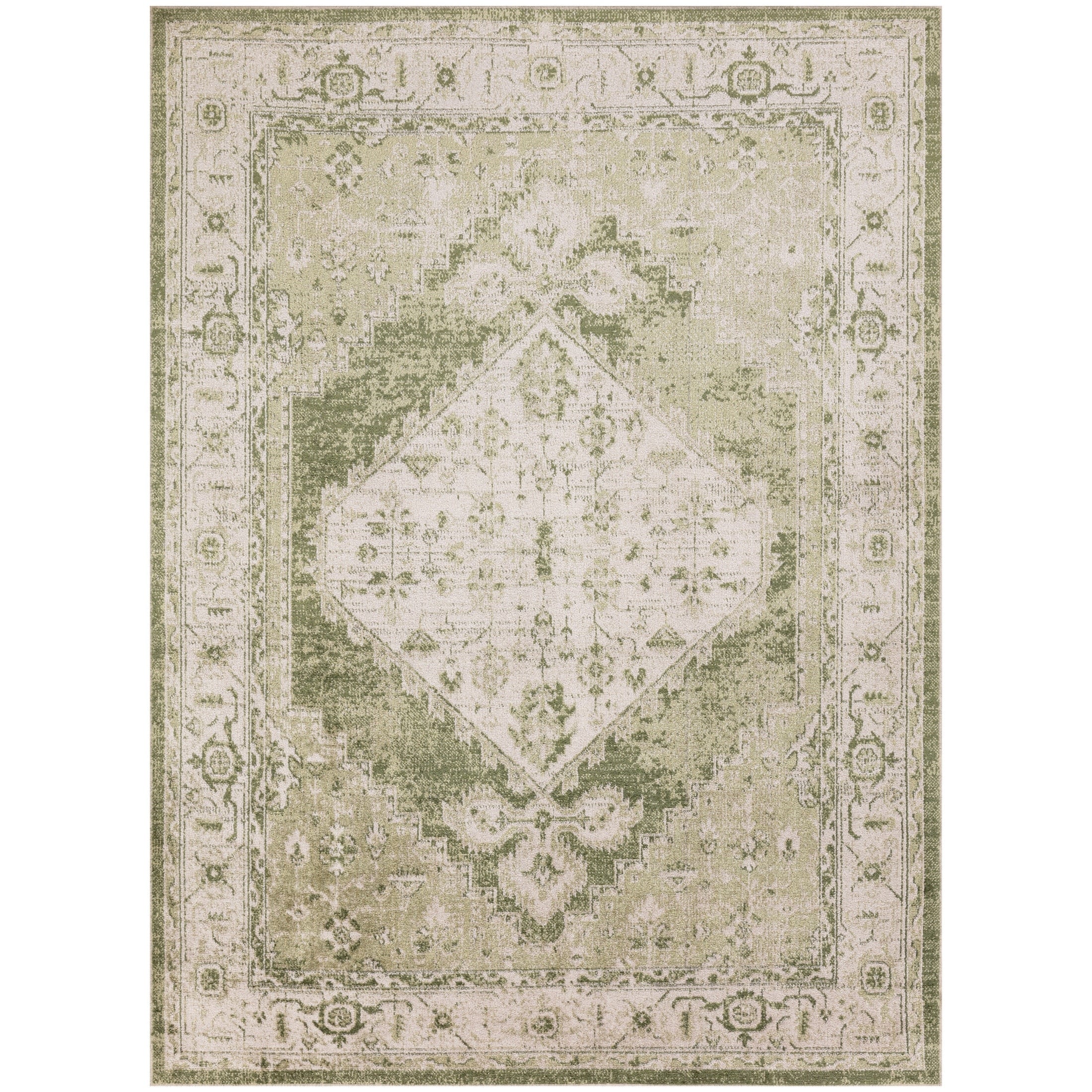 Tapis persan vieilli Nourison Abby, lavable en machine, pour intérieur uniquement.