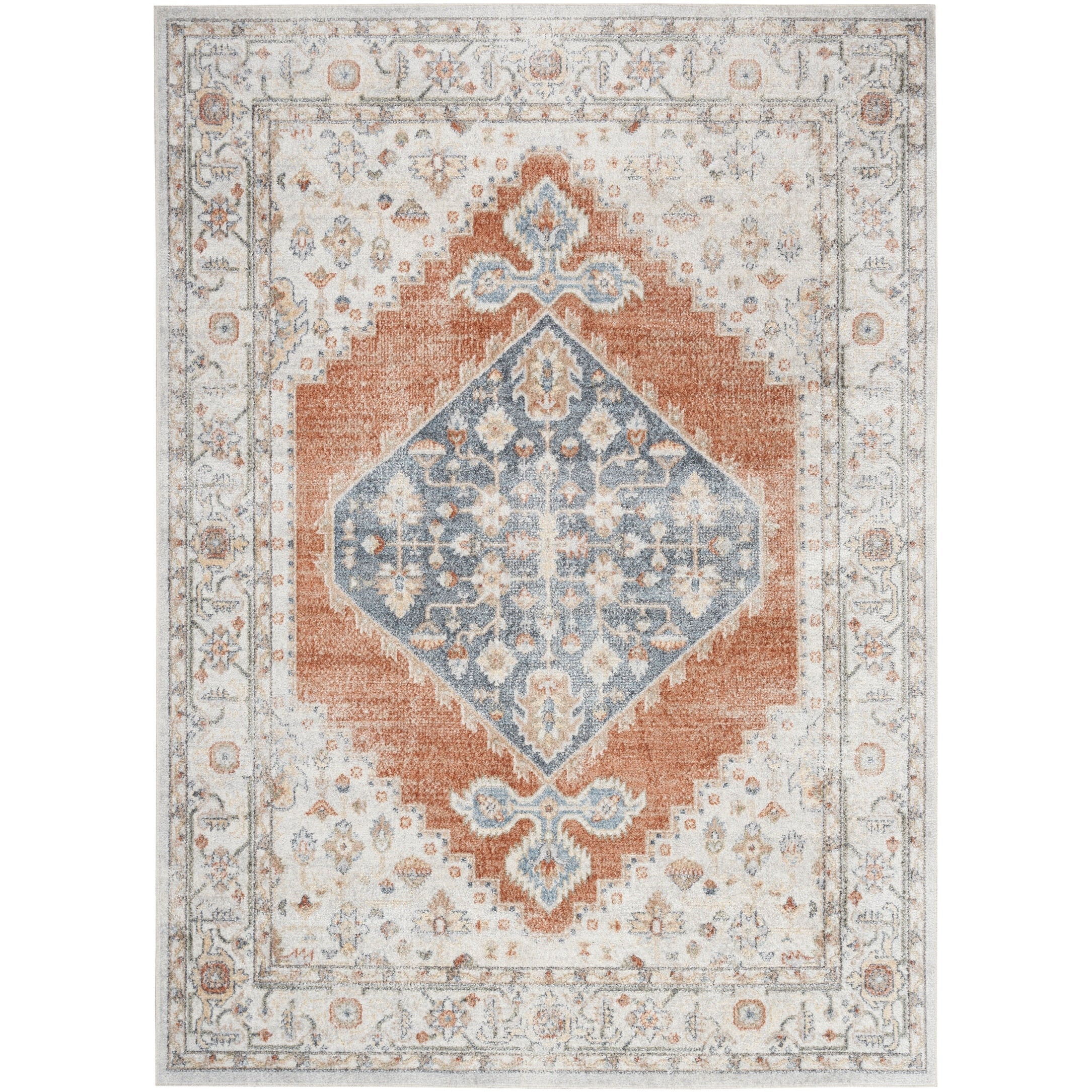 Tapis persan vieilli Nourison Abby, lavable en machine, pour intérieur uniquement.