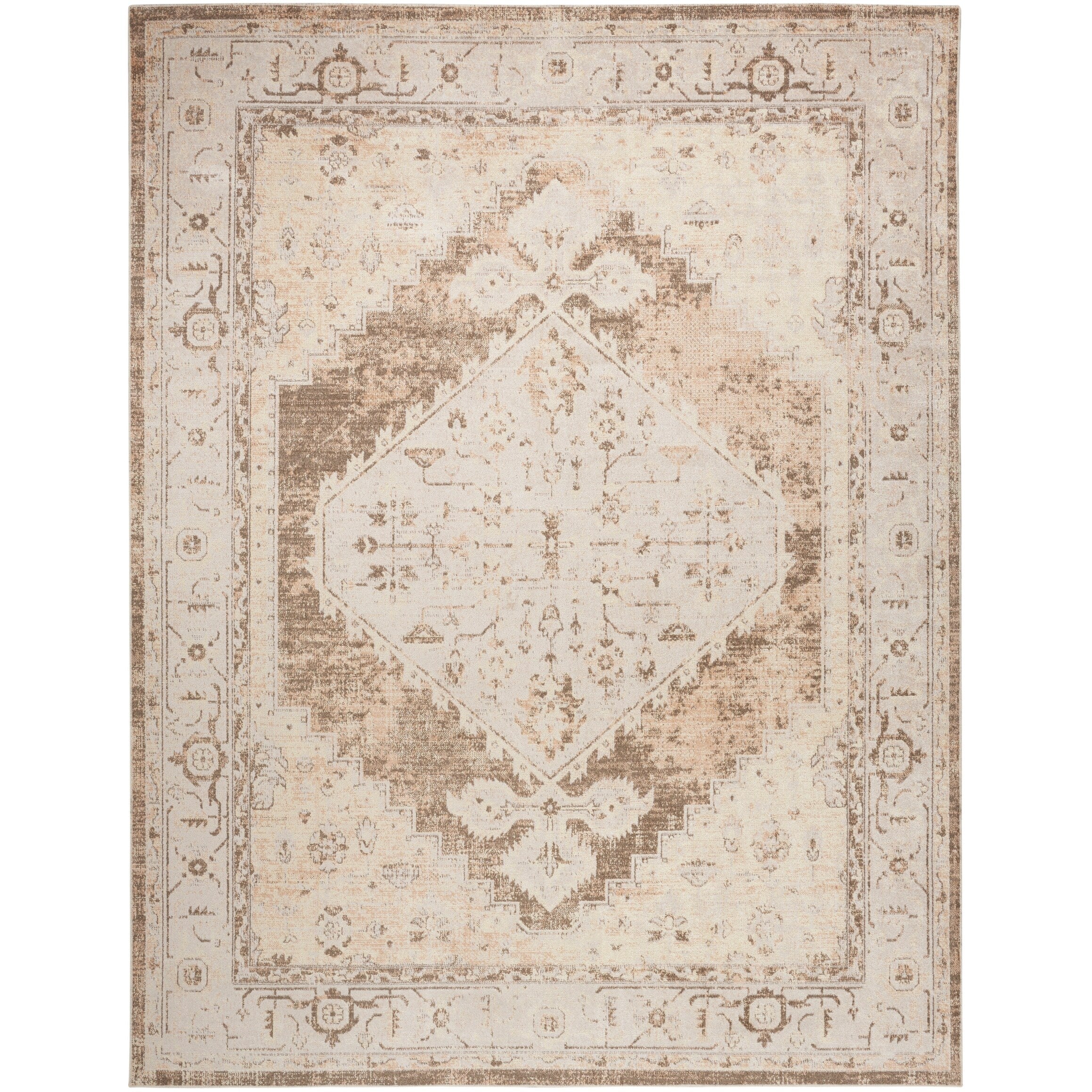 Tapis persan vieilli Nourison Abby, lavable en machine, pour intérieur uniquement.