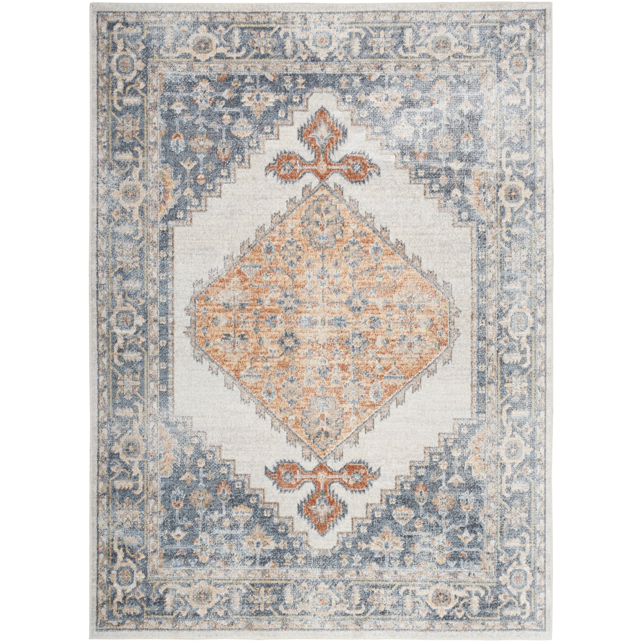 Tapis persan vieilli Nourison Abby, lavable en machine, pour intérieur uniquement.