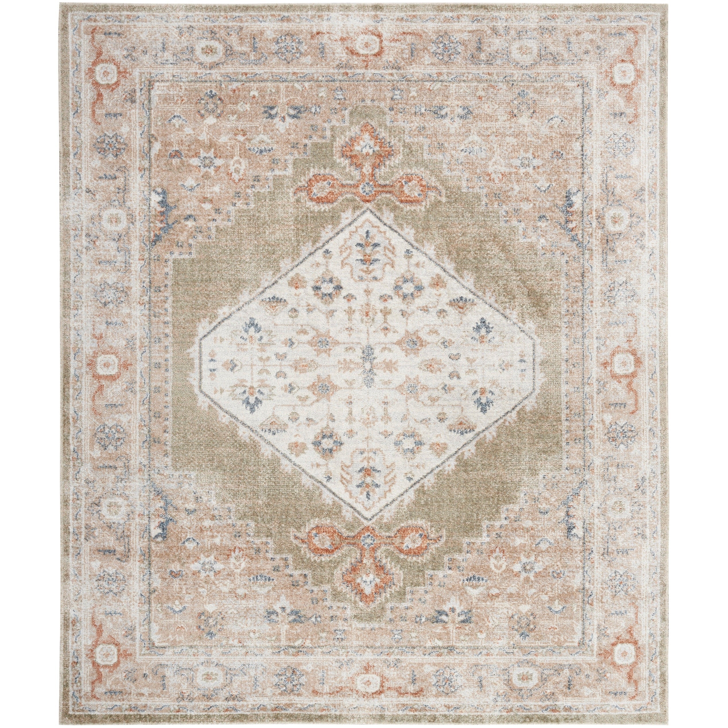 Tapis persan vieilli Nourison Abby, lavable en machine, pour intérieur uniquement.