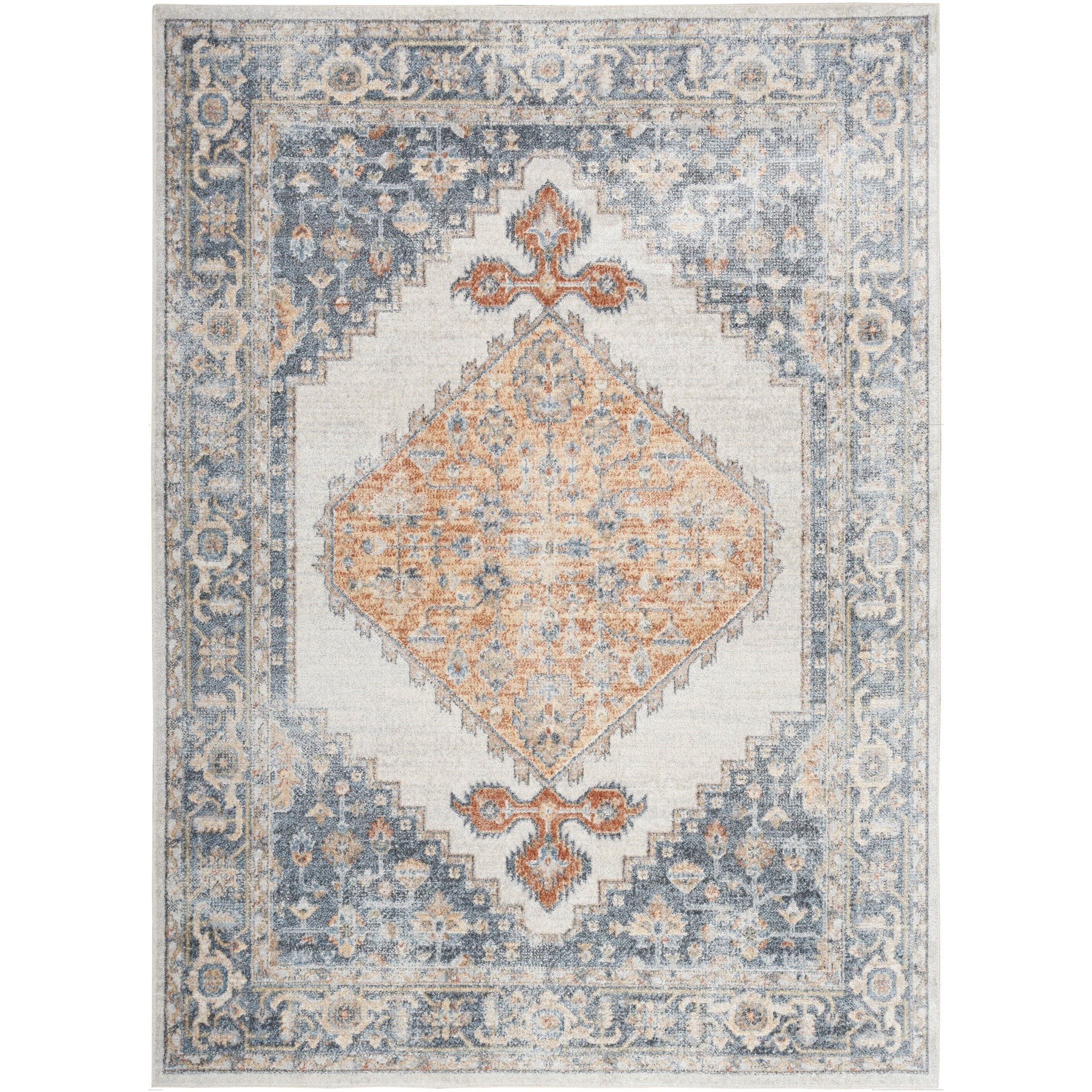 Tapis persan vieilli Nourison Abby, lavable en machine, pour intérieur uniquement.