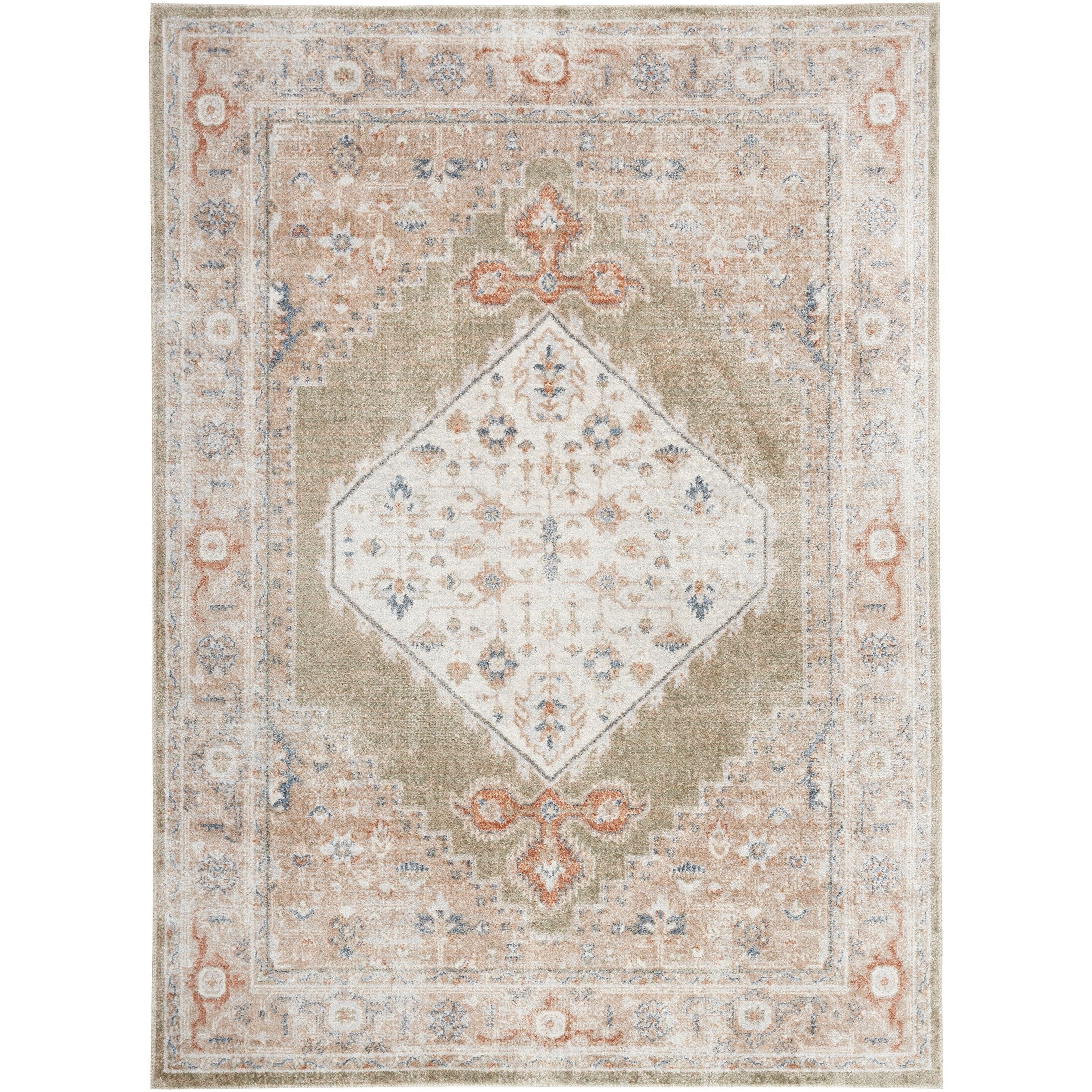 Tapis persan vieilli Nourison Abby, lavable en machine, pour intérieur uniquement.