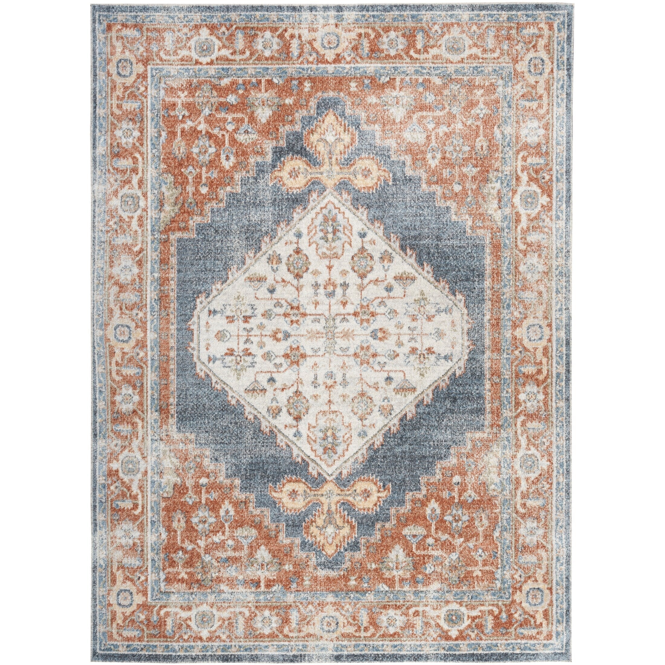 Tapis persan vieilli Nourison Abby, lavable en machine, pour intérieur uniquement.