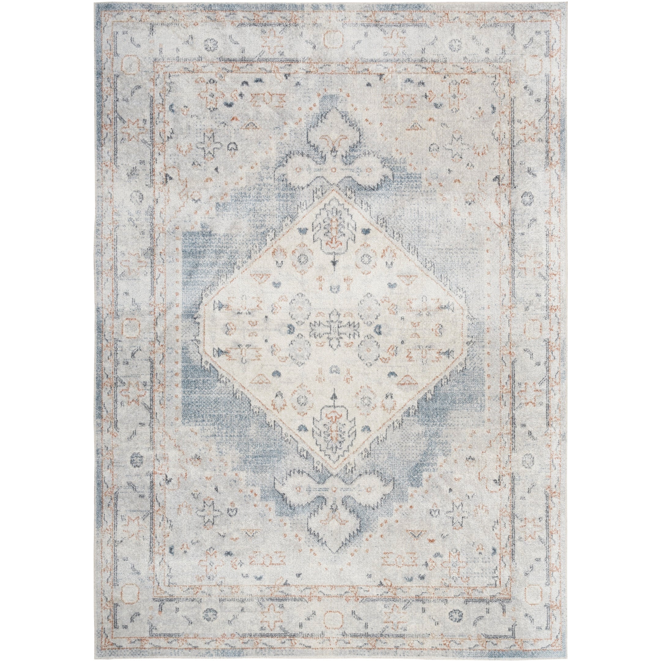 Tapis persan vieilli Nourison Abby, lavable en machine, pour intérieur uniquement.