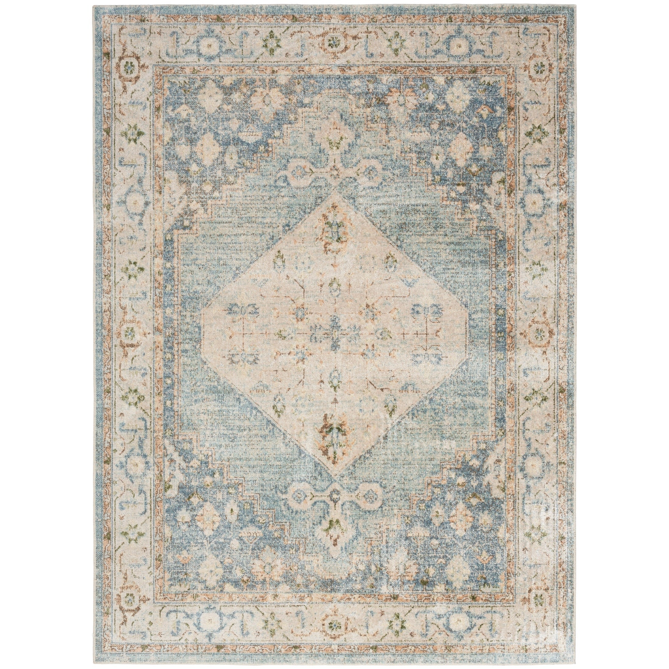 Tapis persan vieilli Nourison Abby, lavable en machine, pour intérieur uniquement.