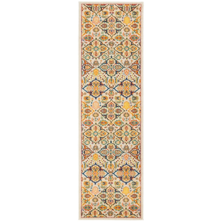Tapis Nourison Allur contemporain bohème à médaillon floral