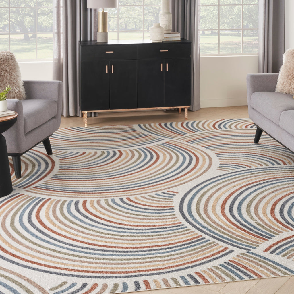 Tapis Nourison Astra lavable en machine, motif intégral