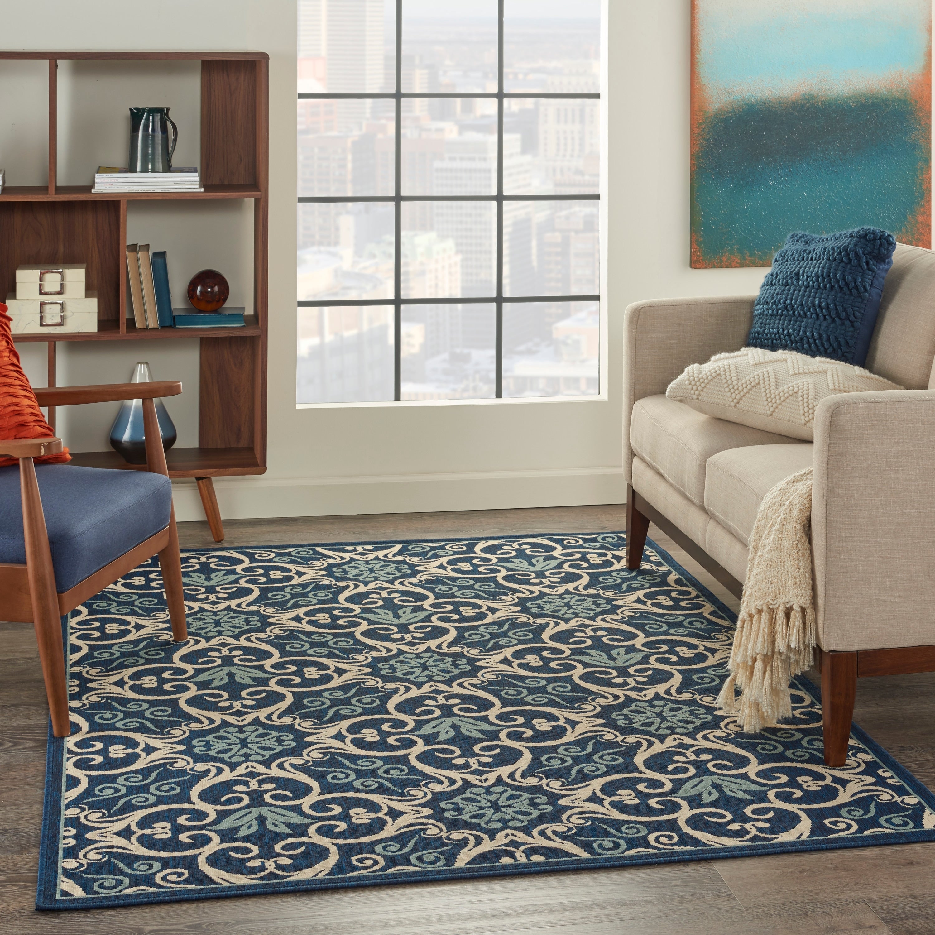 Nourison Caribbean Floral Geometric Indoor/Outdoor Area Rug