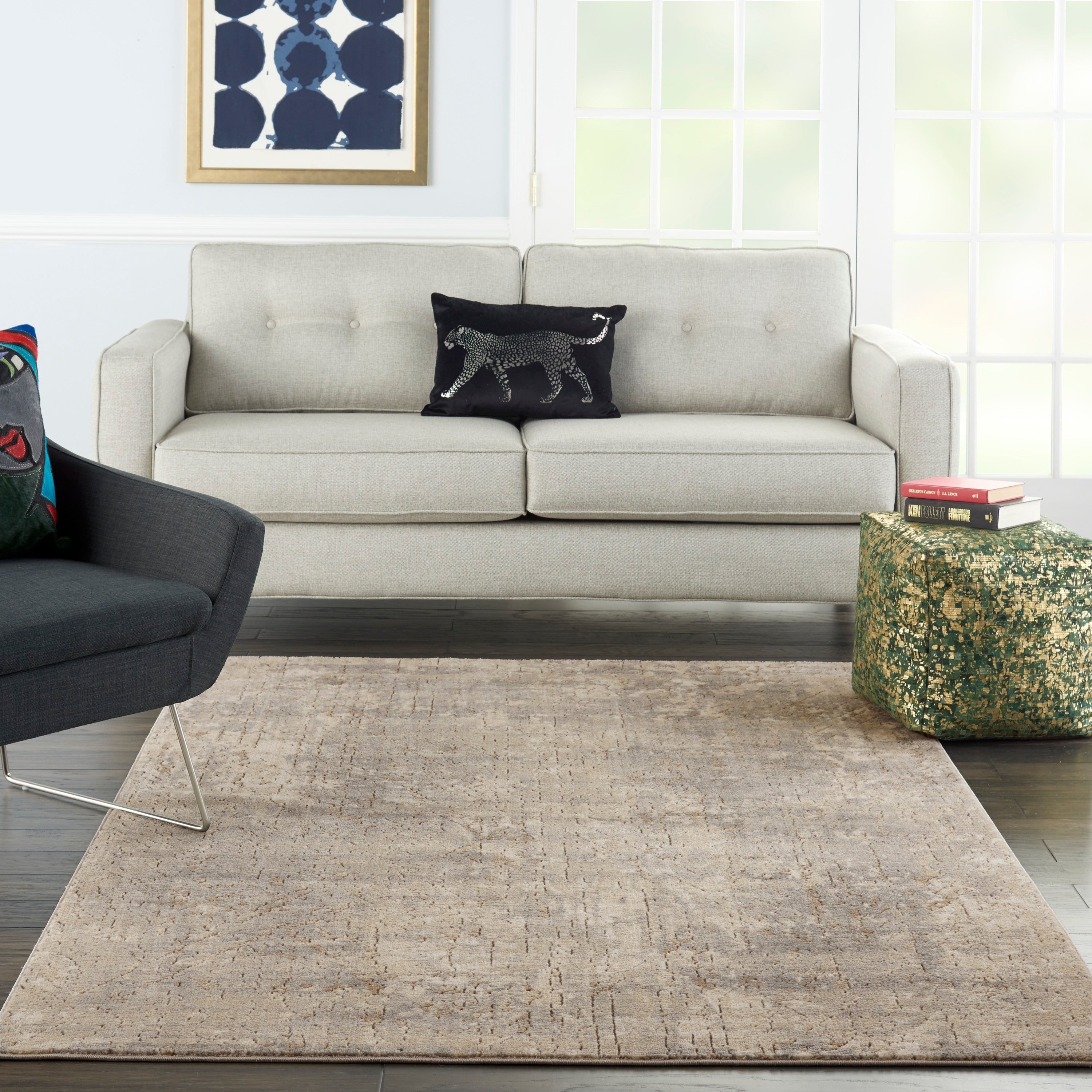 Tapis Nourison Concerto à motifs abstraits beige et gris vieilli