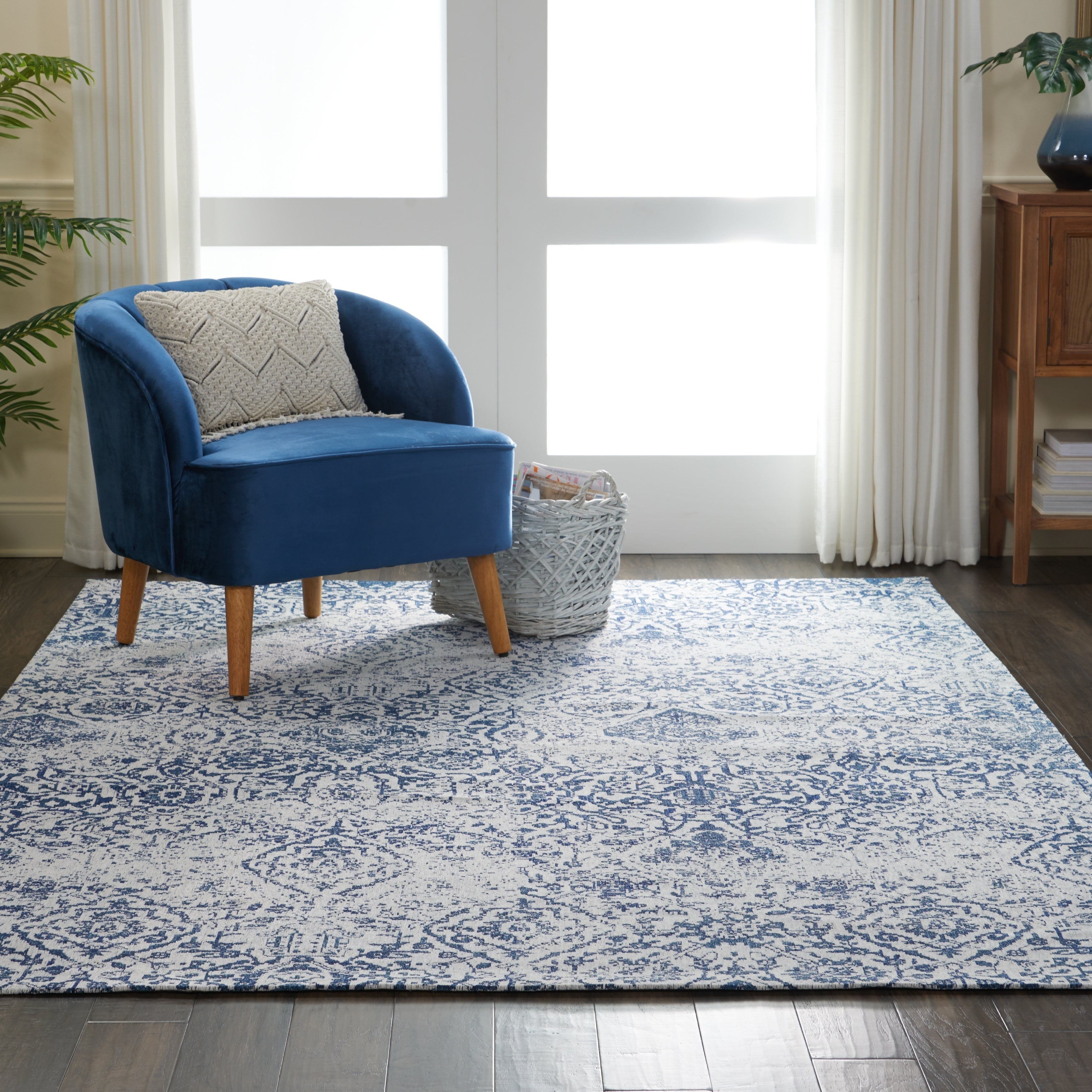 Tapis contemporain Nourison Damas vieilli