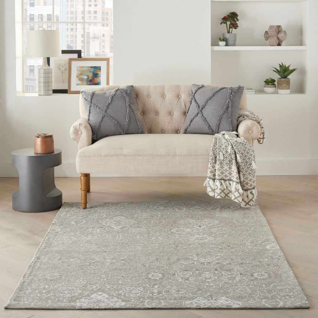 Tapis contemporain Nourison Damas vieilli