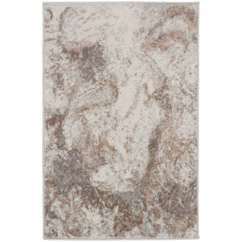 Tapis Nourison Elation moderne abstrait gris ivoire