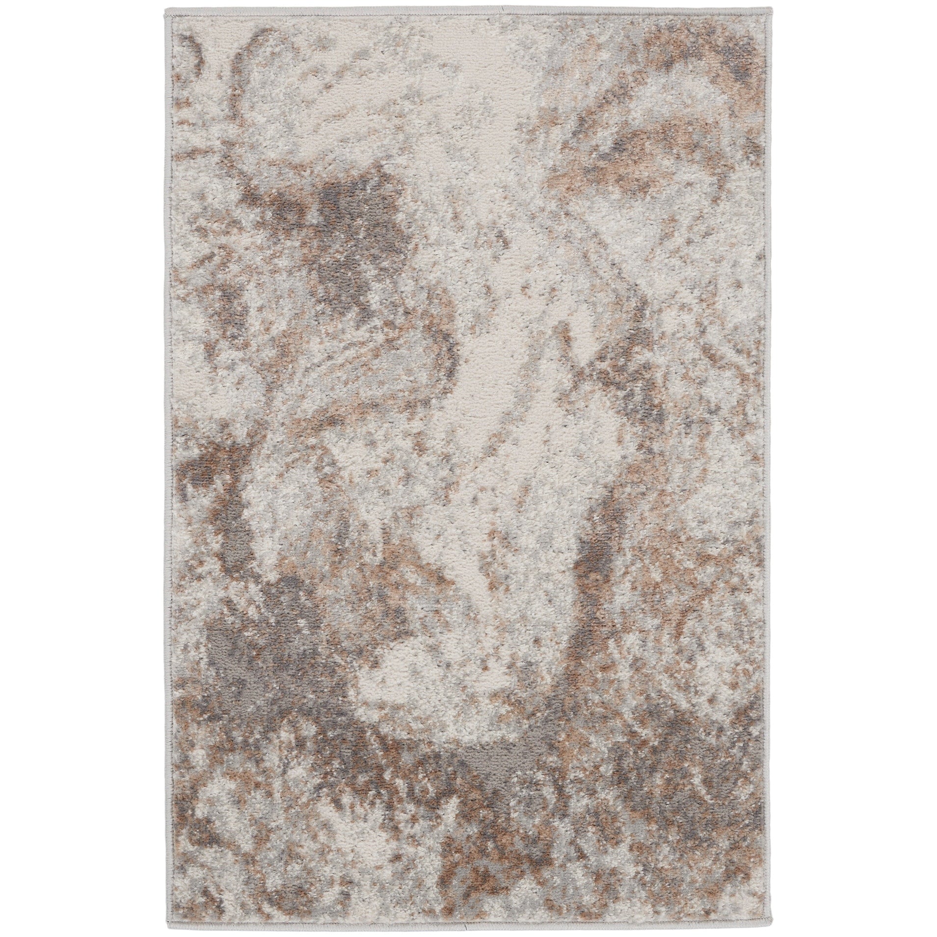 Tapis Nourison Elation moderne abstrait gris ivoire
