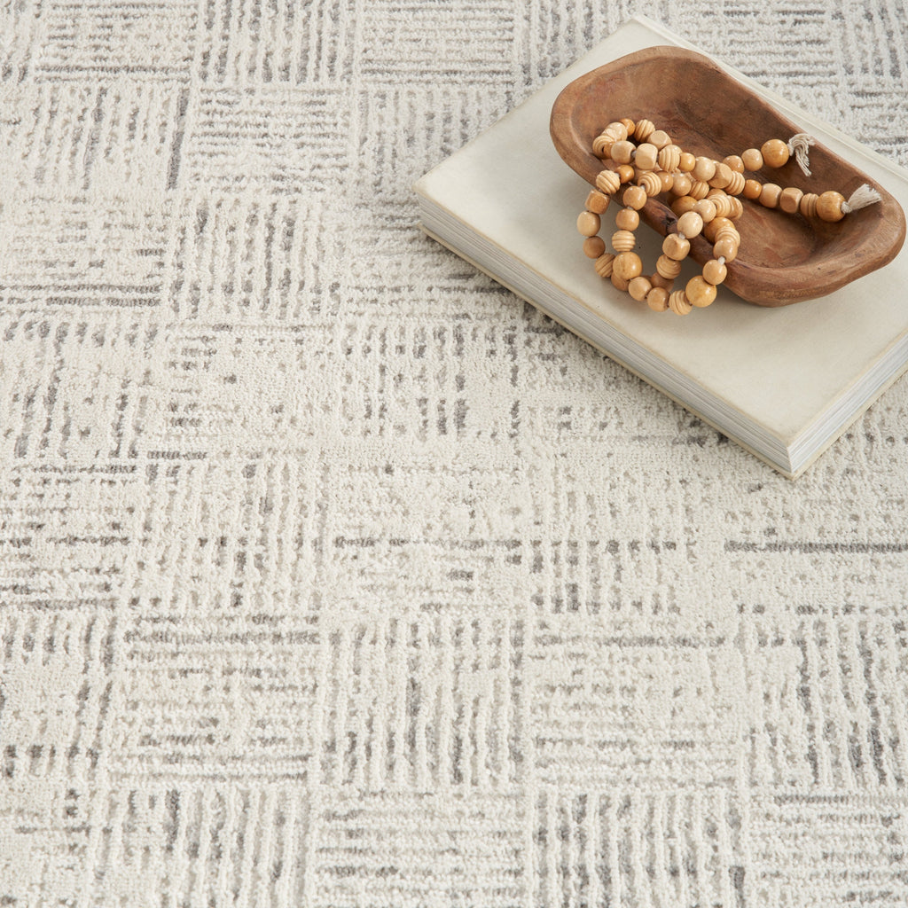 Tapis d'intérieur Nourison Emily gris ivoire à motifs abstraits