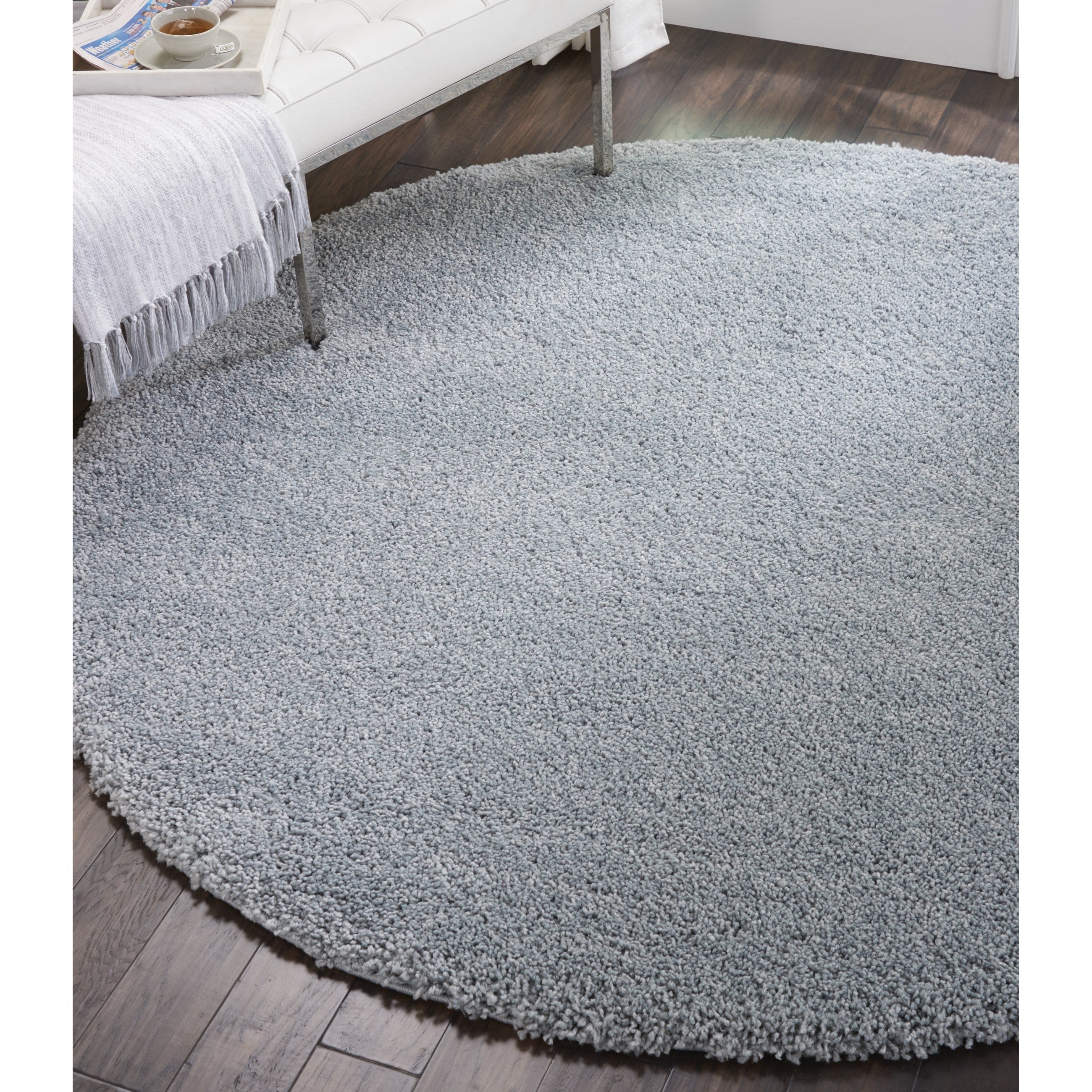 Tapis Nourison Malibu Shag moderne en peluche unie