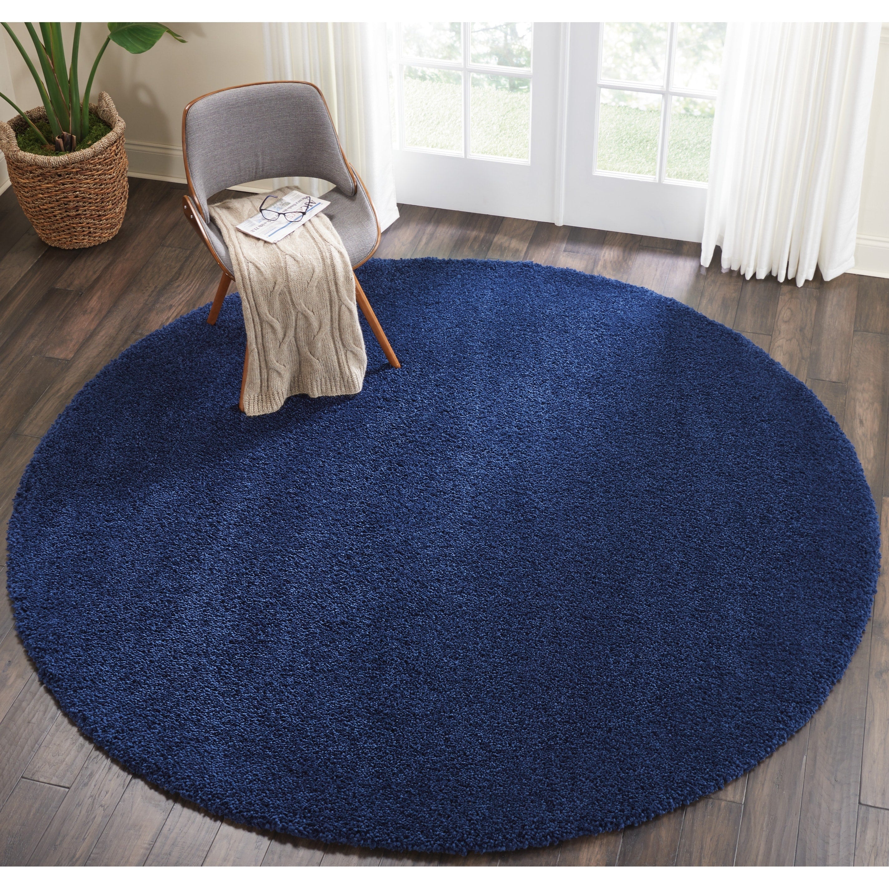 Tapis Nourison Malibu Shag moderne en peluche unie