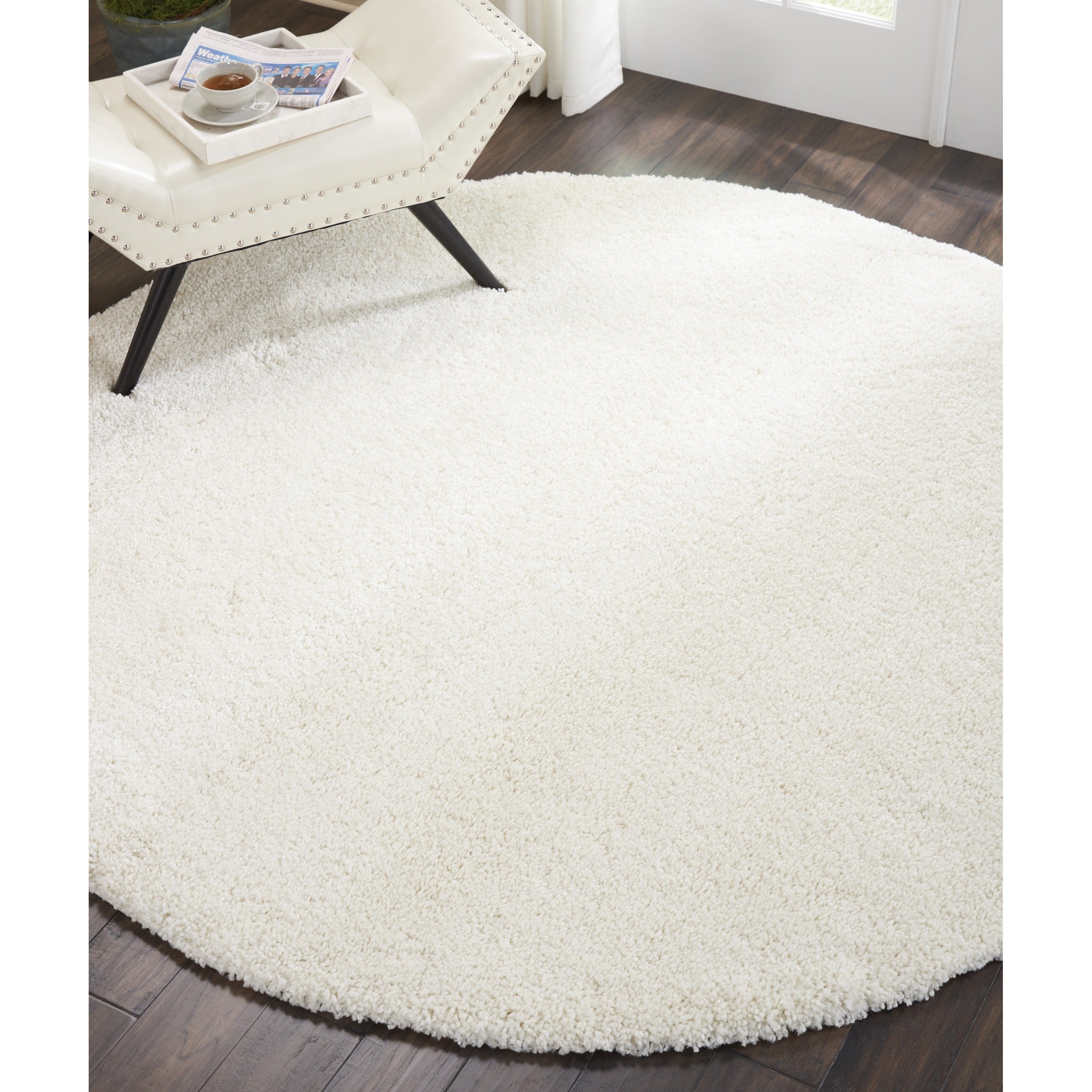 Tapis Nourison Malibu Shag moderne en peluche unie