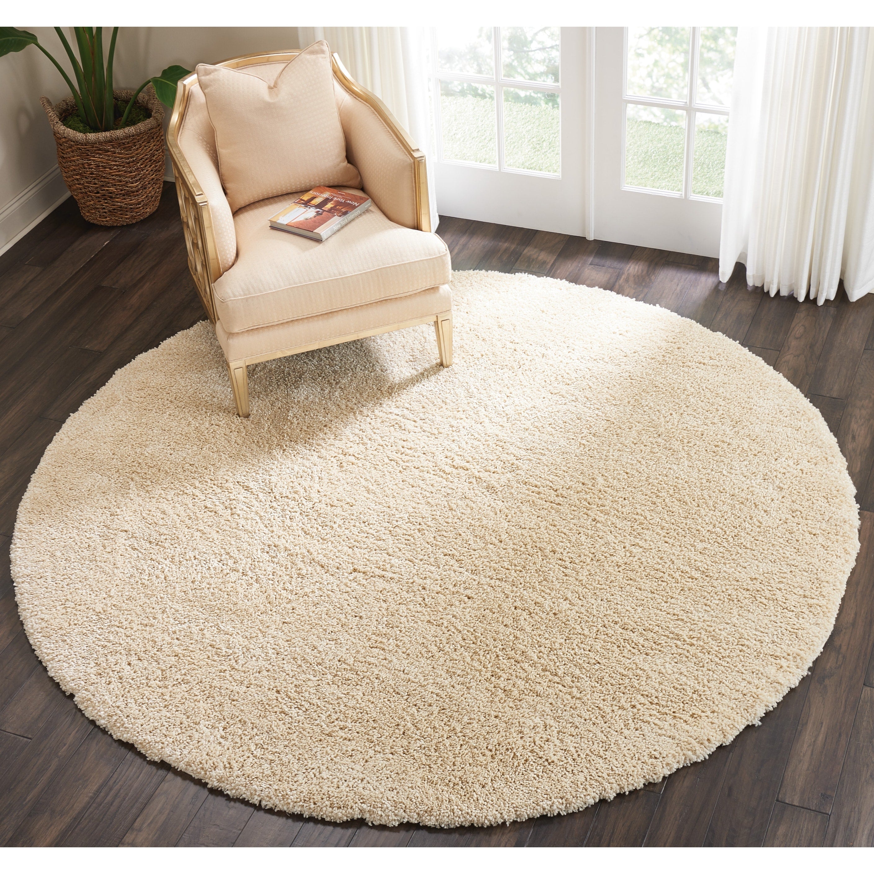 Tapis Nourison Malibu Shag moderne en peluche unie