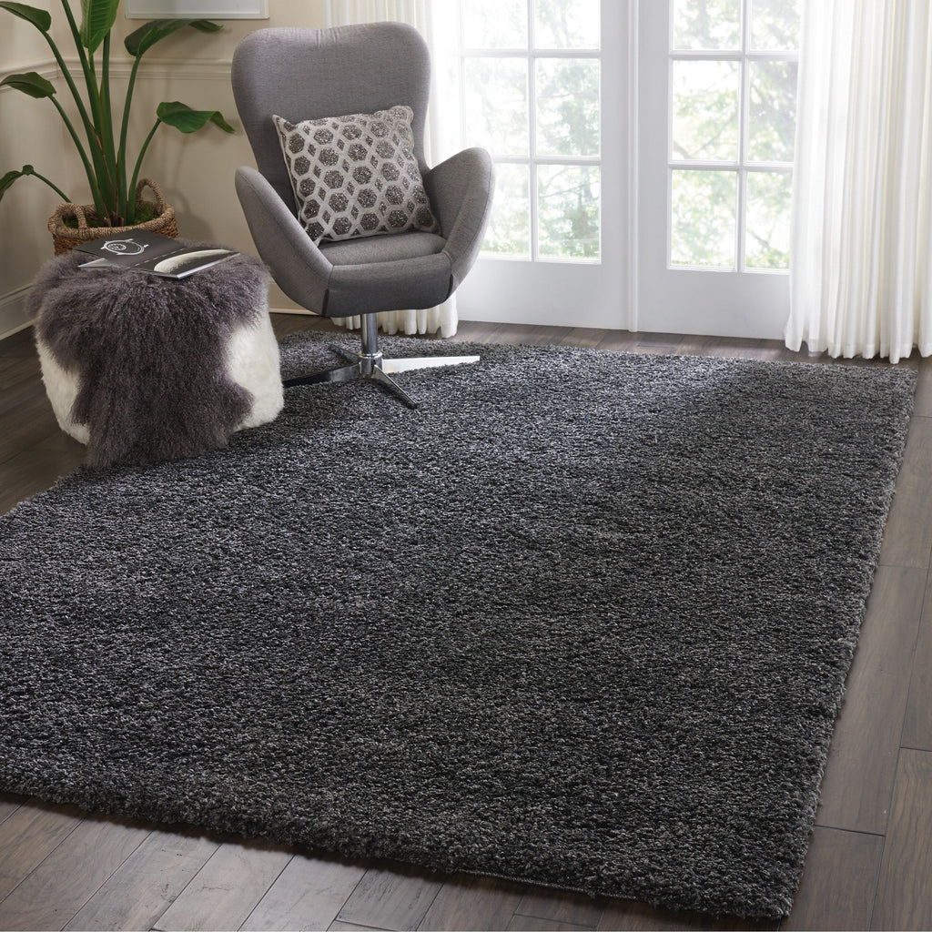 Tapis Nourison Malibu Shag moderne en peluche unie
