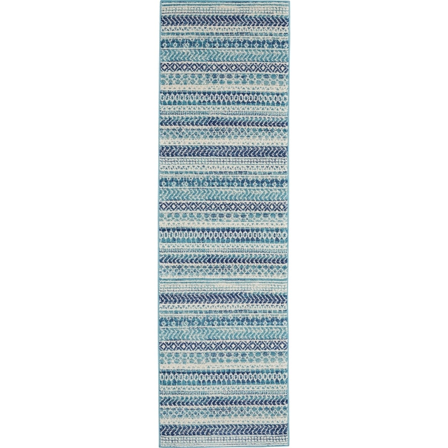 Tapis Nourison Passion bleu indigo à motif géométrique côtier